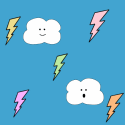 Cute Clouds and Lightning Background