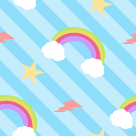 Rainbow, Stars & Lightning Background