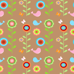 Cute Bird and Flowers Background