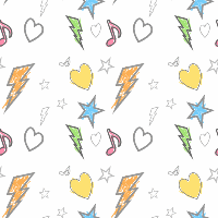 Hand Drawn Heart and Lightning Background