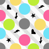 Colorful Polka Dot and Lightning Background