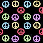 Black and Colorful Peace Sign Background