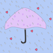 Rain and Umbrella Background