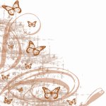Brown and White Swirly Butterfly MySpace Layout