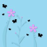 Blue Purple and Black Butterfly MySpace Layout