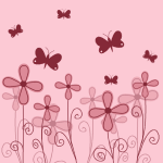Pink Flower and Butterfly MySpace Layout