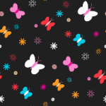 Black and Colorful Butterfly MySpace Layout