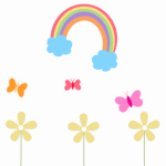 Rainbow and Butterfly MySpace Layout