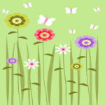 White Pink and Green Butterfly MySpace Layout