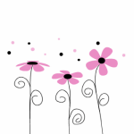 Pink Black and White Flower MySpace Layout