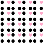 Black Pink and White Polka Dot Heart MySpace Layout