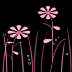 Pink and Black Flower MySpace Layout