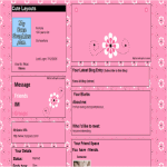 White and Pink Flower MySpace Layout