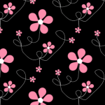 Black and Pink Flower MySpace Layout