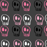 Black Pink and White Skull MySpace Layout