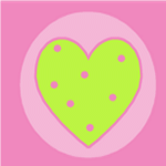 Pink and Green Polka Dot Heart MySpace Layout