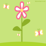 Pink Yellow Flowers and Butterflies MySpace Layout