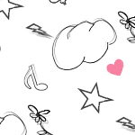 Black Pink and White Clouds MySpace Layout