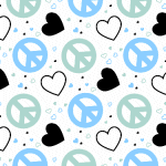 Black and Blue Peace Sign MySpace Layout