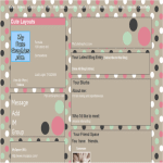 Beige Pink Black and Green Polka Dot