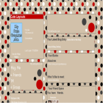Beige Red and Black Polka Dot Layout