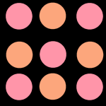 Pink Peach and Black Polka Dot Layout