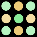 Green Black and Orange Polka Dot Layout