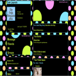 Black and Bright Polka Dot MySpace Layout