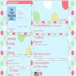 Green Blue and Pink Polka Dot Layout