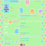 Green Orange and Pink Polka Dot Layout