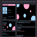 Pink Blue and Black Polka Dot MySpace Layout
