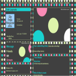 Teal Pink and Lime Green Polka Dot