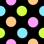 Black and Colorful Polka Dot Background