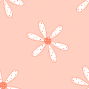 Peach and White Polka Dot Flower Background