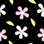 Green Black Pink White Flower Background