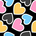 Pink Orange and Blue Heart Background