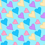 Blue Pink and Purple Heart Background