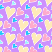 Purple Yellow and Blue Heart Background