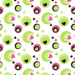 Black Pink and Green Heart Background