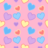 Purple Blue and Pink Hearts Background