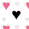 Black and Pink Scribble Hearts