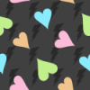 Pastel Hearts On Black