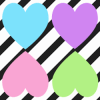 Hearts on Stripes Background