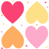 Pink and Orange Hearts