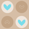 Brown and Teal Hearts