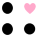 Black Pink White Polka Dot Heart